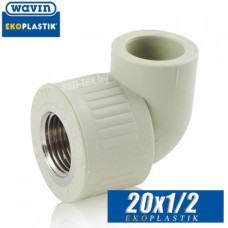 Угол с внутренней резьбой Wavin D20x1/2"